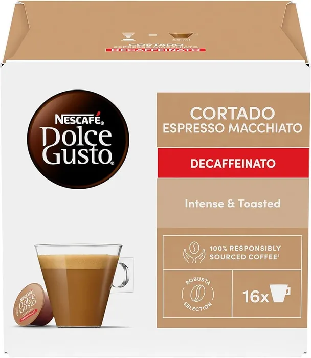 16 קפסולות קורטדו נטול קפאין דולצ'ה גוסטו/CORTADO DECAF