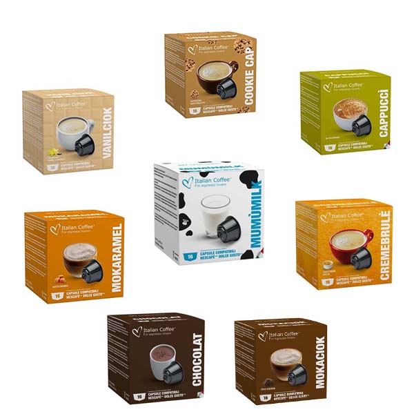 128 קפסולות משקאות ארוכים ומתקתקים DOLCE GUSTO