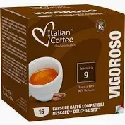 16 קפסולות ויגורוסו מבית איטליאן קופי לדולצ'ה גוסטו DOLCE GUSTO