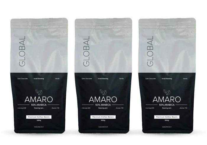3 קילו פולי קפה גלובל אמארו/GLOBAL AMARO
