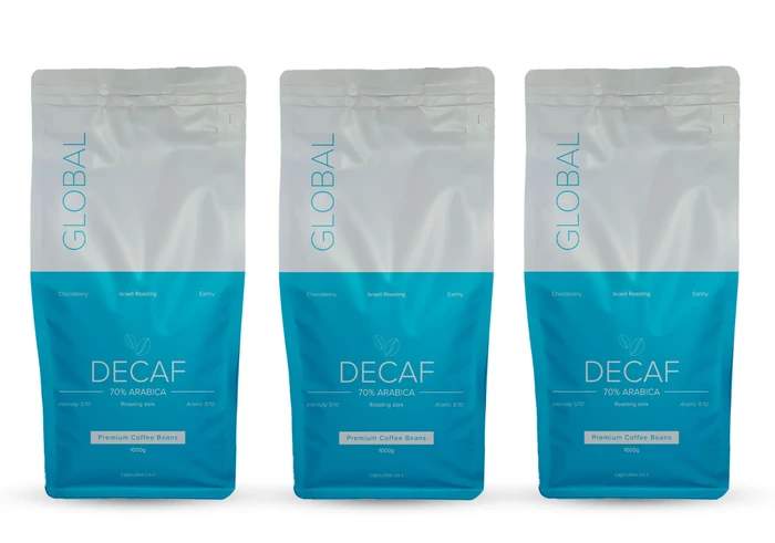 3 קילו פולי קפה נטול קפאין גלובל/GLOBALDECAF
