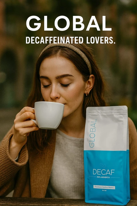 1 קילו פולי קפה נטול קפאין גלובל/GLOBAL DECAF