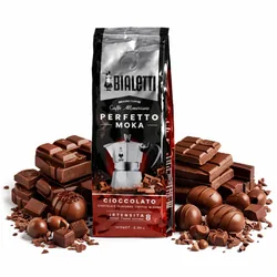 250 גרם קפה טחון עם תמצית קקאו בטעם שוקולד  CIOCCOLATO BIALETTI