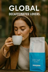 1 קילו פולי קפה נטול קפאין גלובל/GLOBAL DECAF